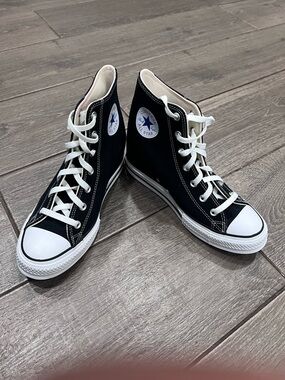 Converse Black & White High-Top Wedge Sneakers